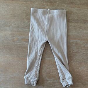 Quincy Mae Light Tan Ribbed Leggings